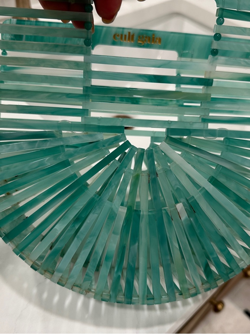 Cult Gaia Acrylic Ark Mini Bag, Seaglass - Picture 3 of 4